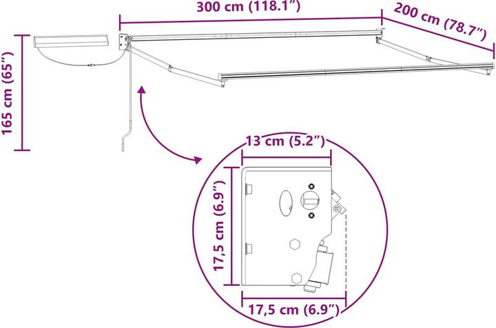 Produktbild vidaXL Elektrische Markise (2 m)
