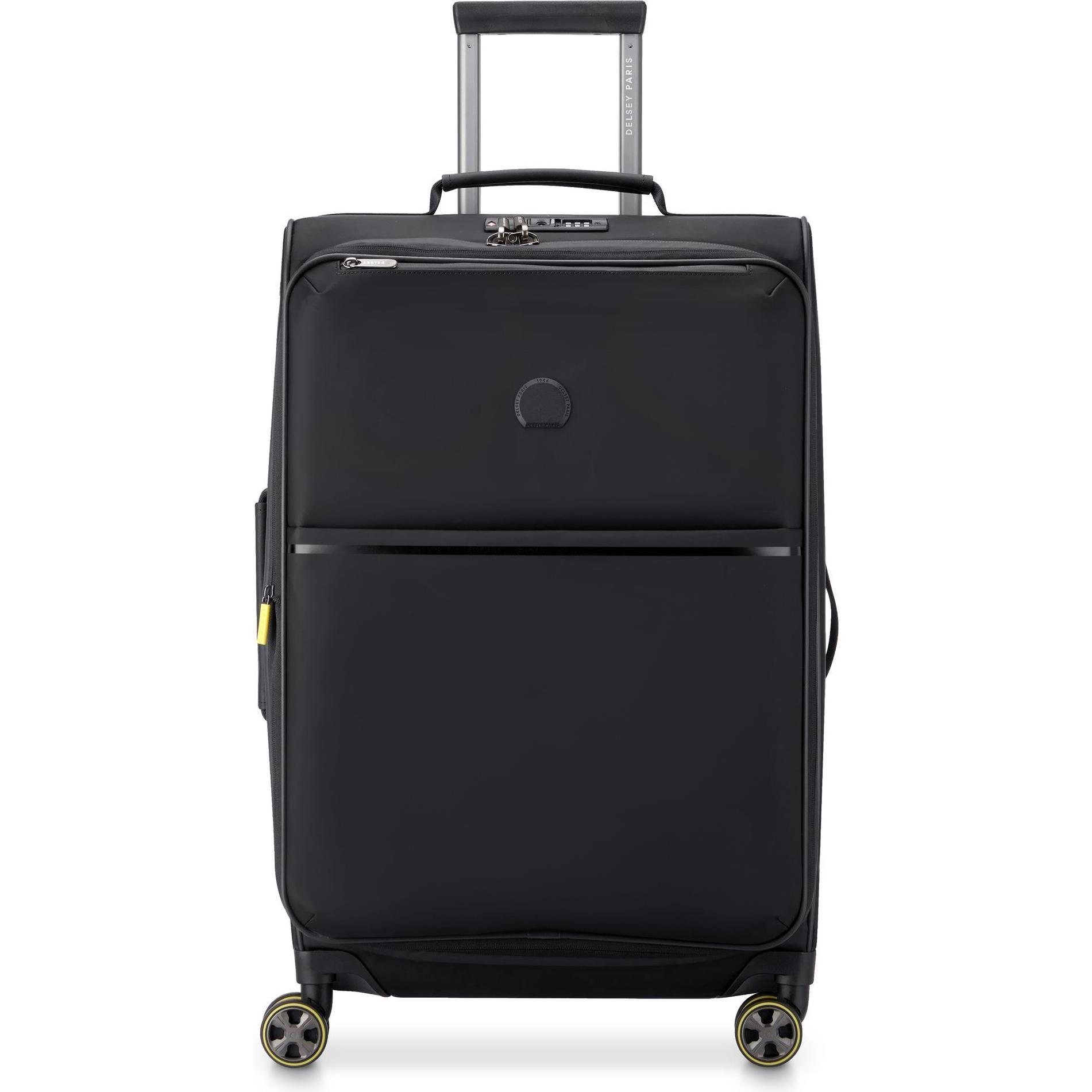 Delsey Nero Valigia, Turenne Soft Trolley A 4 Ruote Da 68 Cm Con Piega Elastica, (78 L)