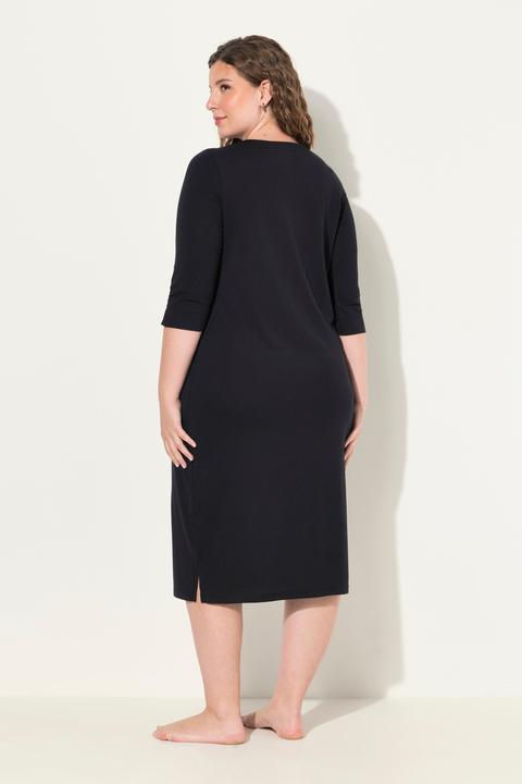Immagine prodotto Ulla Popken Camicia da notte con inserto di pizzo, scollo a V e maniche a 3/4 (50, 52)