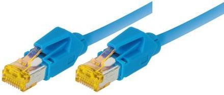 Actual product image Tecline Patch cable S/FTP, PiMF, Cat 6a, blue, 1.0 m For 10 Gigabit/s, halogen-free, with Leoni cable and (S/FTP, CAT6a, 1 m)