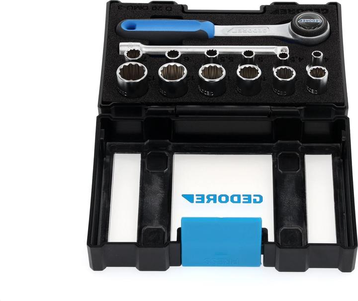 Actual product image Gedore D 20 DMU-3 Socket spanner set 1/4" 13 pieces UD profile 4-13 mm (10 mm, 11 mm, 12 mm, 13 mm, 4 mm, 4.5 mm, 5 mm, 5.5 mm, 6 mm, 7 mm, 8 mm, 9 mm)