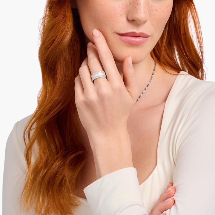 Produktbild Thomas Sabo Ring weiss mit Steinen Silber (60, 925 Silber)