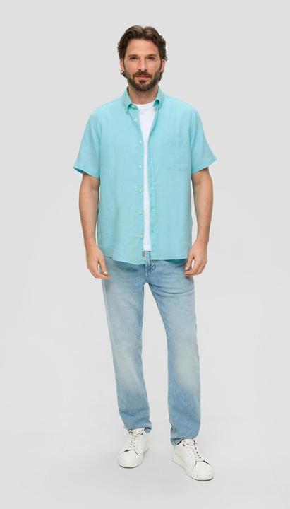 Produktbild s.Oliver Hemd Kurzarmhemd aus Leinen (XL)