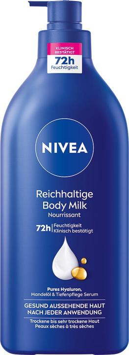 NIVEA Reichhaltige Body Milk XL (Crema corpo, Latte corpo, Lozione corpo, 625 ml)