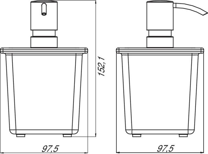 Actual product image Emco liaison soap dispenser (railing) 182100106 crystal glass, metal p., 365ml, chrome chrome crystal