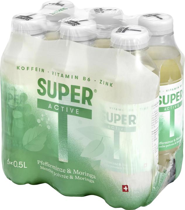 Produktbild Super T Focus Pfefferminze & Moringa (6x50cl) (6 Stück, Flüssigkeit, 3209 g)