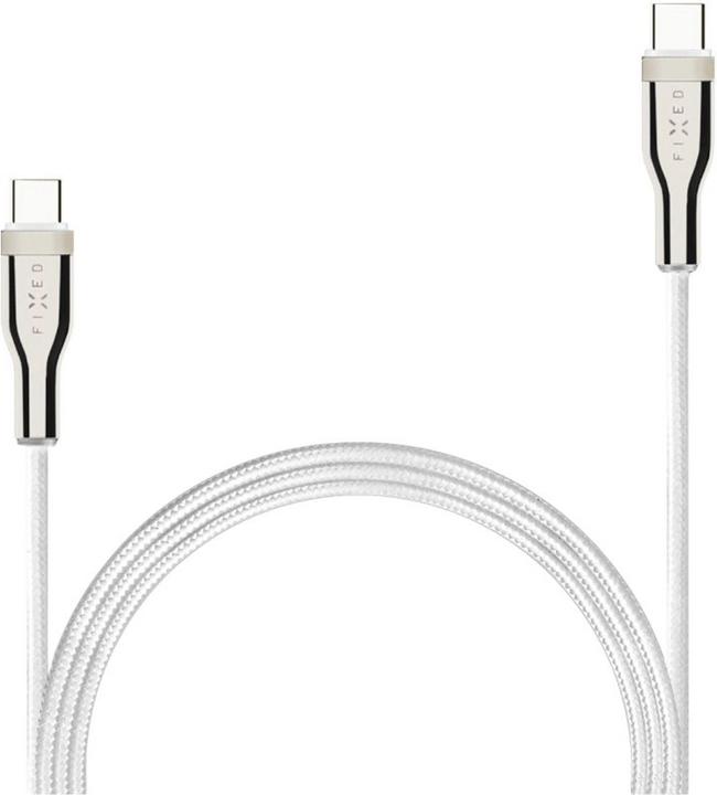 Actual product image Fixed Braided Cable USB-C/USB-C, 1.2m, 100W, White (1.20 m, USB 2.0, 100 W)
