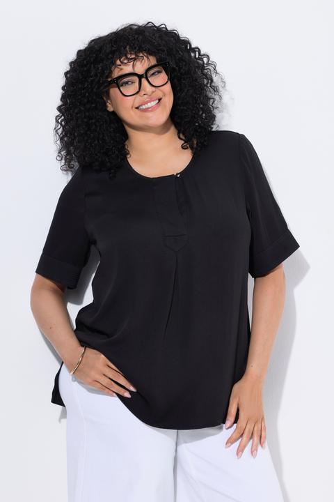 Image du produit Ulla Popken Blouse, tombé fluide, manches courtes (46)