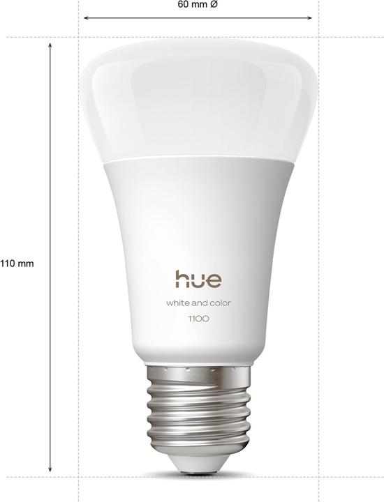 Actual product image Philips Hue Starter Kit Bridge Pro + LED White & Color Ambiance (E27, 8.10 W, 1100 lm, 2 x, D)