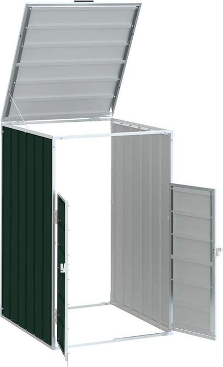 Produktbild vidaXL Mülltonnenbox für 1 Tonne Grün 72x81x115 cm Stahl