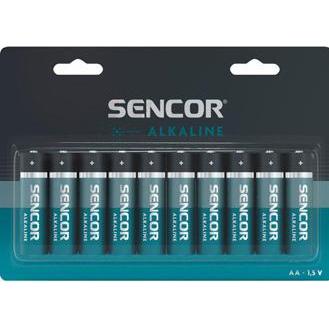 Sencor Einmal alkalisch Batterie AA, 10-pack (10 pz., AA / LR6 / LR06 / Mignon / R6 / R14505), Batterie + pile