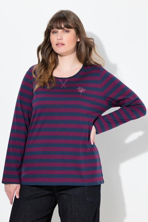 Produktbild Ulla Popken Shirt, Ringel, Rundhals, Langarm (54)