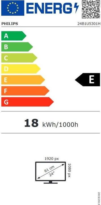 Energy Label Philips 24B1U5301H/00 (1920 x 1080 pixels, 23.80")