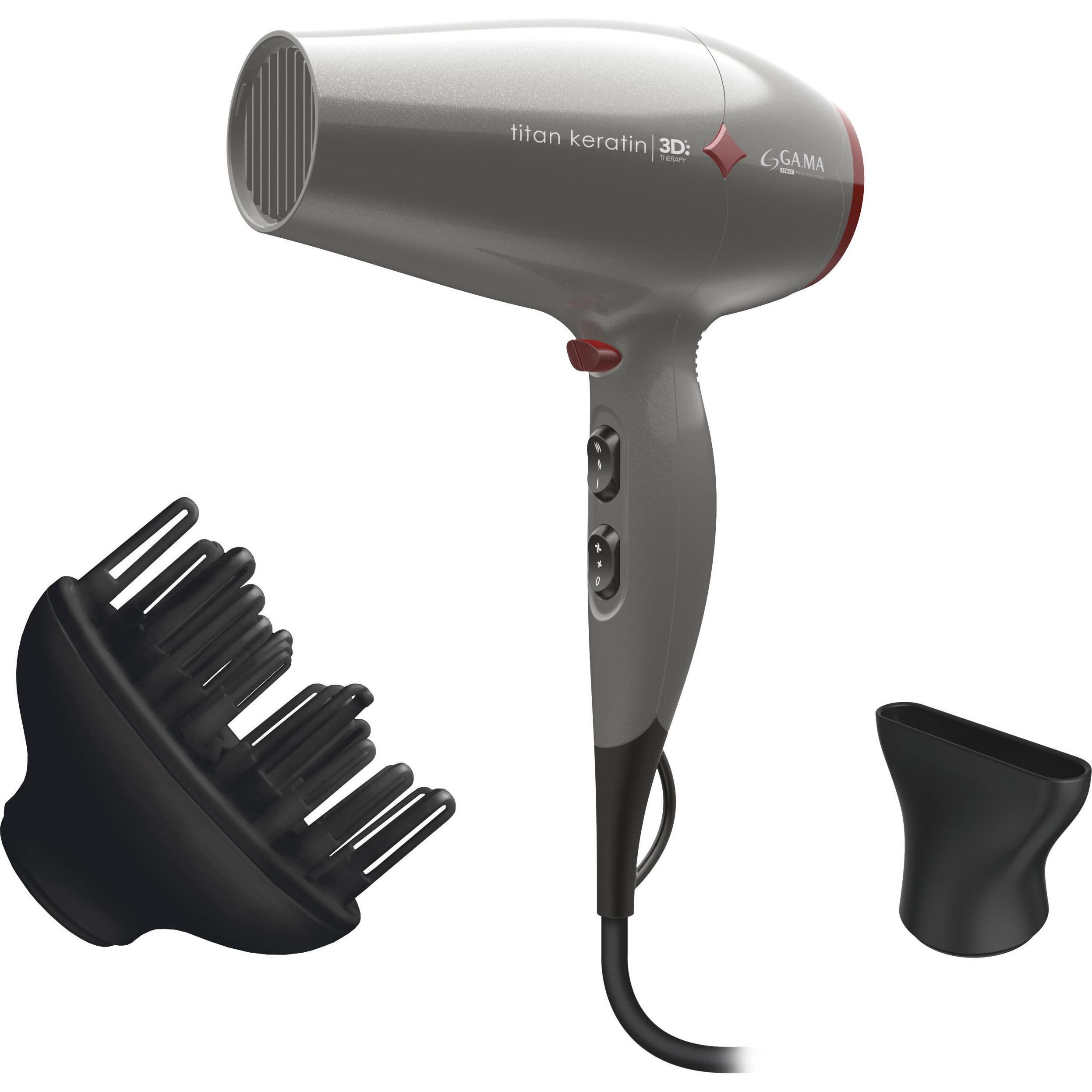 GAMA, Asciugacapelli, GA.MA Titan Keratin Diamond 3D asciuga capelli 2300 W Grigio (2300 W)