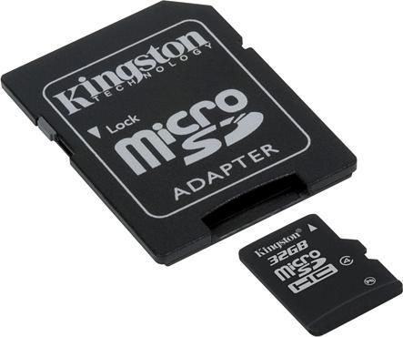 Image du produit Kingston microSDHC 32 Go classe 4 (32 Go, microSDHC)