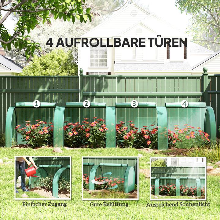 Produktbild Outsunny Gewächshaus Stahl, PE Grün