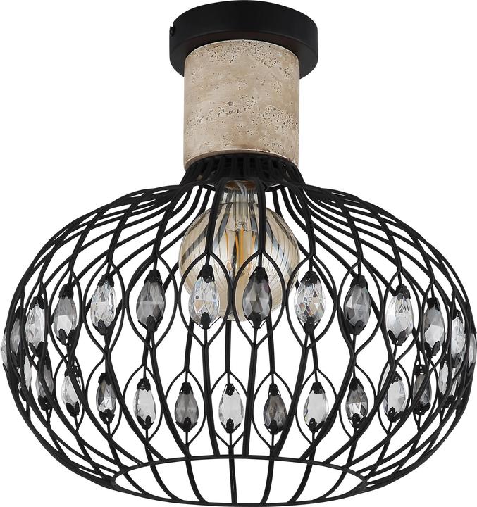 Image du produit Globo Dorthy E27 Deckenleuchte 40W Schwarz Matt, Metall Ø38cm 15778D (E27)