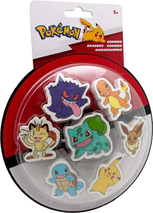 Actual product image Pokémon Eraser 7-Piece Set