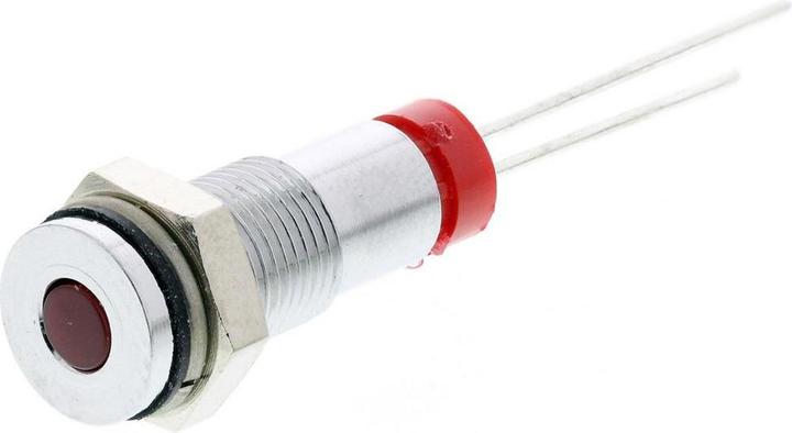 Produktbild RS PRO 6mm flush satin chrome LED, red 2Vdc