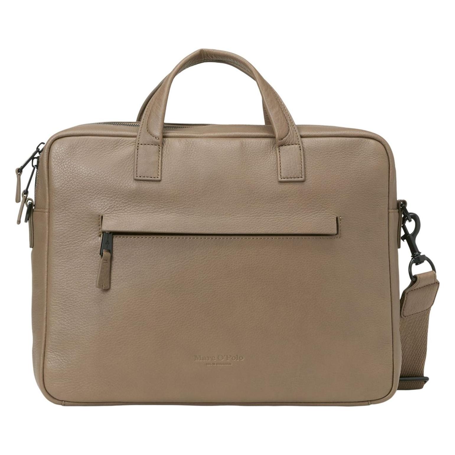 Marc O'Polo Lorenz Business Bag (14"), Notebooktasche, Grau, Braun