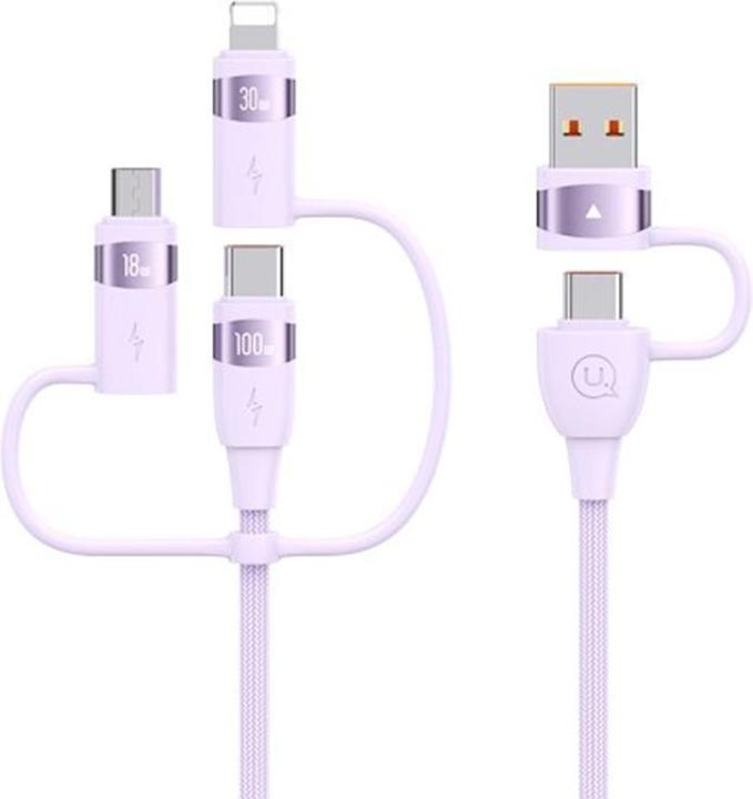 Produktbild Usams US-SJ645 U85 PD100W A+C to C+L+M 6in1 Fast Charging Cable 1.2m (1.20 m, USB 3.2 Gen 1, 100 W)