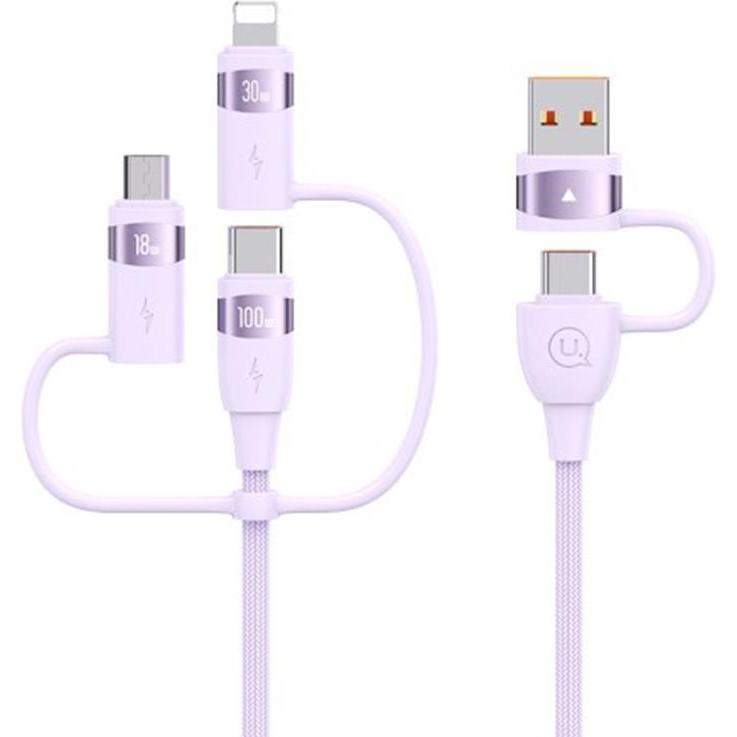 Usams US-SJ645 U85 PD100W A+C to C+L+M 6in1 Fast Charging Cable 1.2m (1.20 m, USB 3.2 Gen 1), USB Kabel