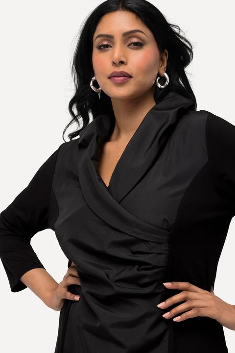Produktbild Ulla Popken Shirt, Taft-Kragen, Classic, V-Ausschnitt, 3/4-Arm (42, 44)