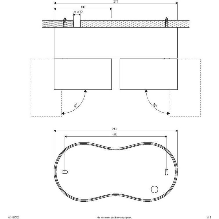 Thumbnail - EVN, Wandleuchte + Deckenleuchte, AS20260102 Deckenanbau oval weiss (1120 lm)