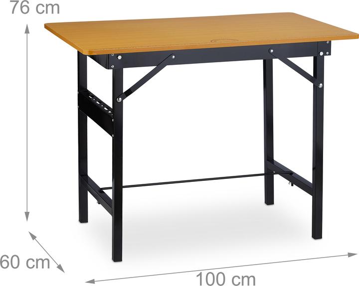 Actual product image Relaxdays Folding workbench (100 cm, 60 cm)