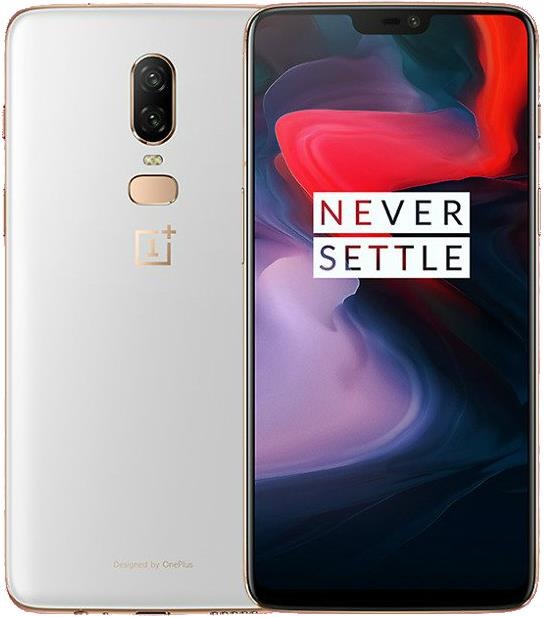 Produktbild OnePlus 6 (128 GB, Silk White, 6.28", Dual SIM, 16 Mpx, 4G)
