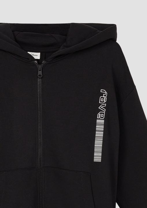 Produktbild s.Oliver Sweatshirt Jacke Sweatshirt-Jacke mit Front- und Rückenprint (158, 164)