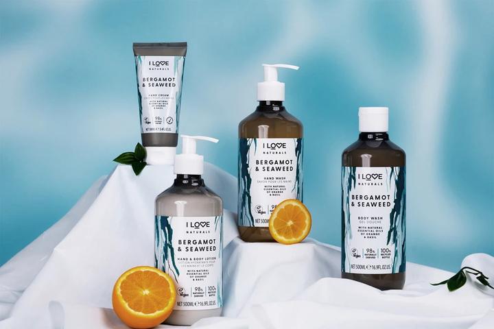 Immagine prodotto I Love Naturals Bergamotto e alghe marine - Lavaggio corpo con oli naturali di arancia e basilico (500 ml)