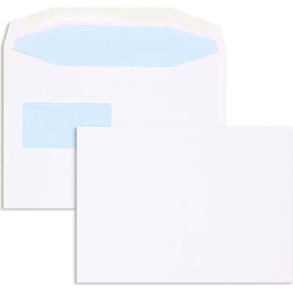 Thumbnail - Blanke, Briefumschlag, Kuvertierhüllen C5 100g/qm gummiert Sonderfenster VE=500 Stück weiss (162 x 229 mm, 500 x)
