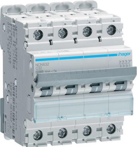 Produktbild Hager HAG NCN632 LS-Schalter 3P+N 10kA C-32A 4M