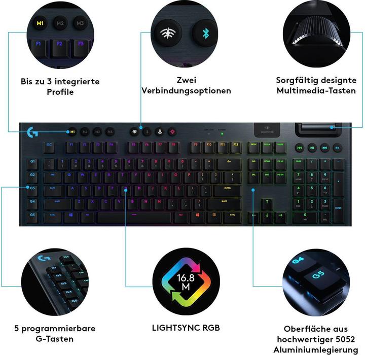Produktbild Logitech G G915 Tactile (DE, Kabellos)