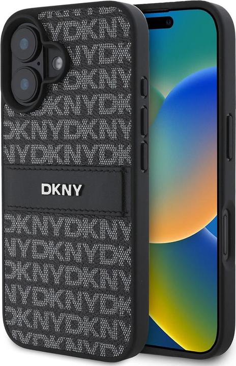 DKNY DKHCP16SPRTHSLK iPhone 16 6.1" czarny/black hardcase Texture Pattern Tonal Stripe (Apple iPhone 16)