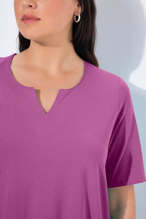 Actual product image Ulla Popken Essential Notch Neck Stretch Tee (60)