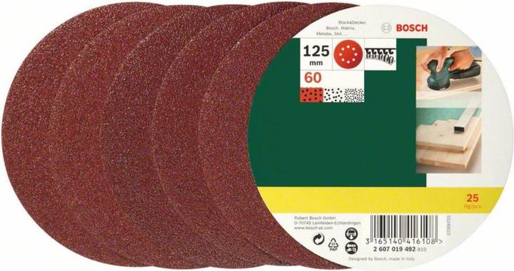 Actual product image Bosch Zubehör Sanding sheet set for random orbital sanders, 25-piece, 8 holes, 125 mm, 60 (60)