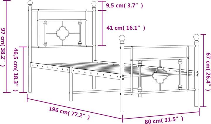 Image du produit vidaXL Bettgestell (80 x 200 cm)