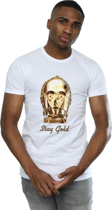 Actual product image Star Wars Mens The Rise Of Skywalker C-3PO Stay Gold T-Shirt (5XL)