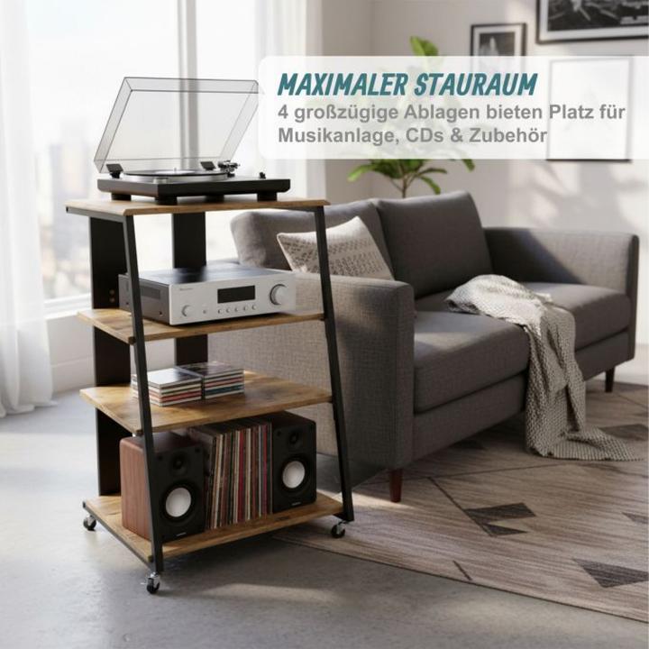 Produktbild Relaxdays Hifi Rack mit 4 Ablagen (61 x 52 x 78 cm)