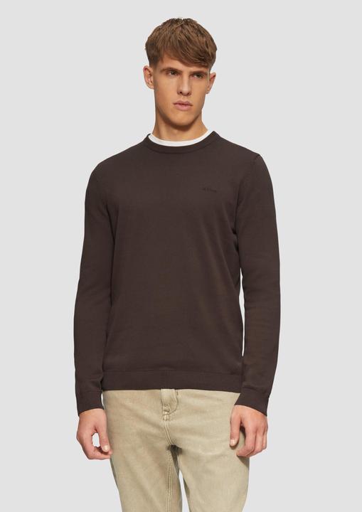 Produktbild S.Oliver Strickpullover Strickpullover mit Logo-Stickerei (XXL)