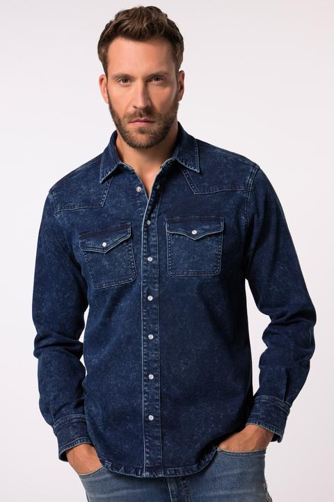 Produktbild JP1880 JP 1880 Jeanshemd FLEXNAMIC®, Denim, Langarm, Kentkragen, Modern Basic Fit (4XL)