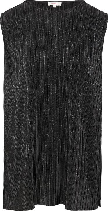 S.Oliver T-Shirt Plissiertes Jersey-Top mit Glitzereffekt