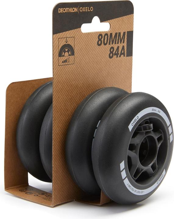 Image du produit Oxelo Roues de roller FIT 80 mm 84A 4er-Pack Polyuréthane (80 mm, 84a)