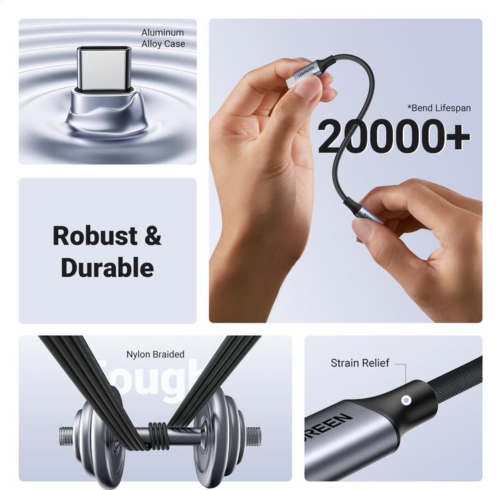 Actual product image Ugreen USB-C to 3.5mm Jack Adapter with IPAD Pro and Samsung Note 10 Support (USB Type C, 3.5mm jack)
