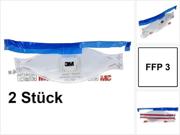 Image du produit 3M Masque de protection respiratoire Aura 9332+C2 (FFP3, 2x)