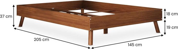 Produktbild IDIMEX Futonbett KARRI 140x200 cm aus Massivholz – Eichefarben (140 x 200 cm)