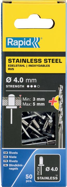 Actual product image Rapid Stainless steel blind rivet Ø 4.8 x 8 mm