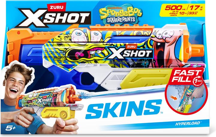 Actual product image Zuru XSHOT Water Spongebob Hyperload Water Blaster (Tank Integrated)